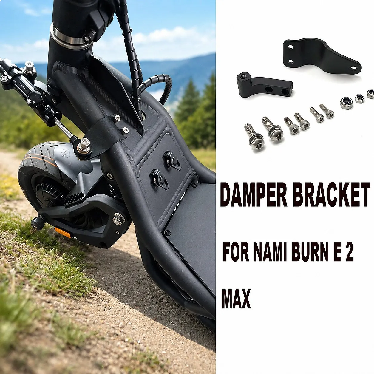 For Nami Burn E2 Max Electric Scooter Aluminum Alloy Steering Damper Bracket Spare Part