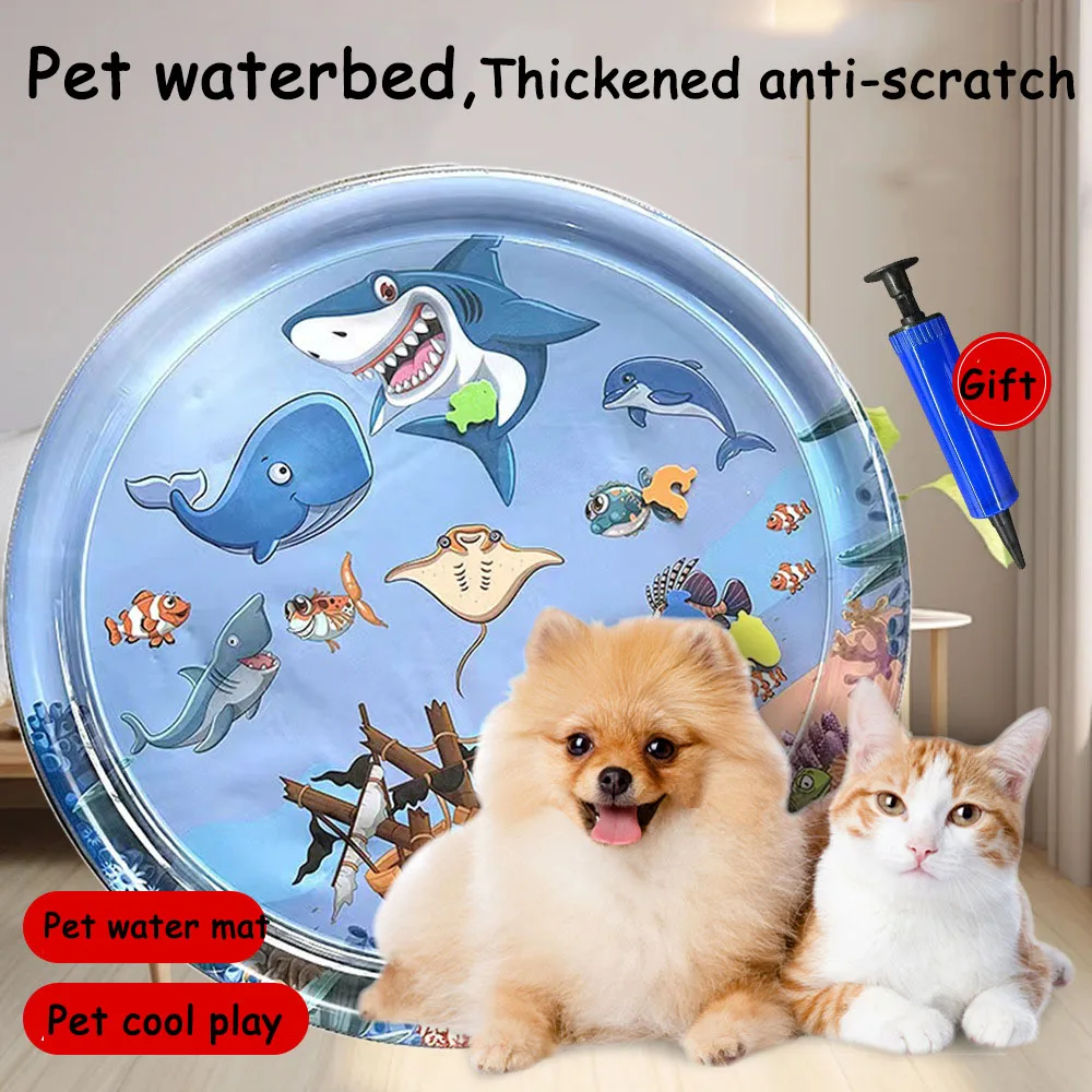 Summer Cooling Pet Water Mat inflatable Water-filled cat Bed Cushion Thickened anti-scratch Dog Ice Pad dog Nest cat Play Toy