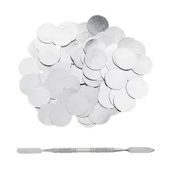 100Pcs/Lot Metal Cosmetics Eyeshadow Stickers for Empty Magnetic Makeup s + Stainless Steel Depotting