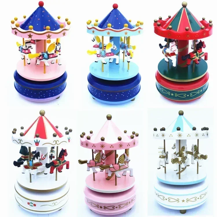 Wind up brinquedo metal estanho o carrusel de música mecânica relógio adulto coleção retro brinquedo figuras modelo presente