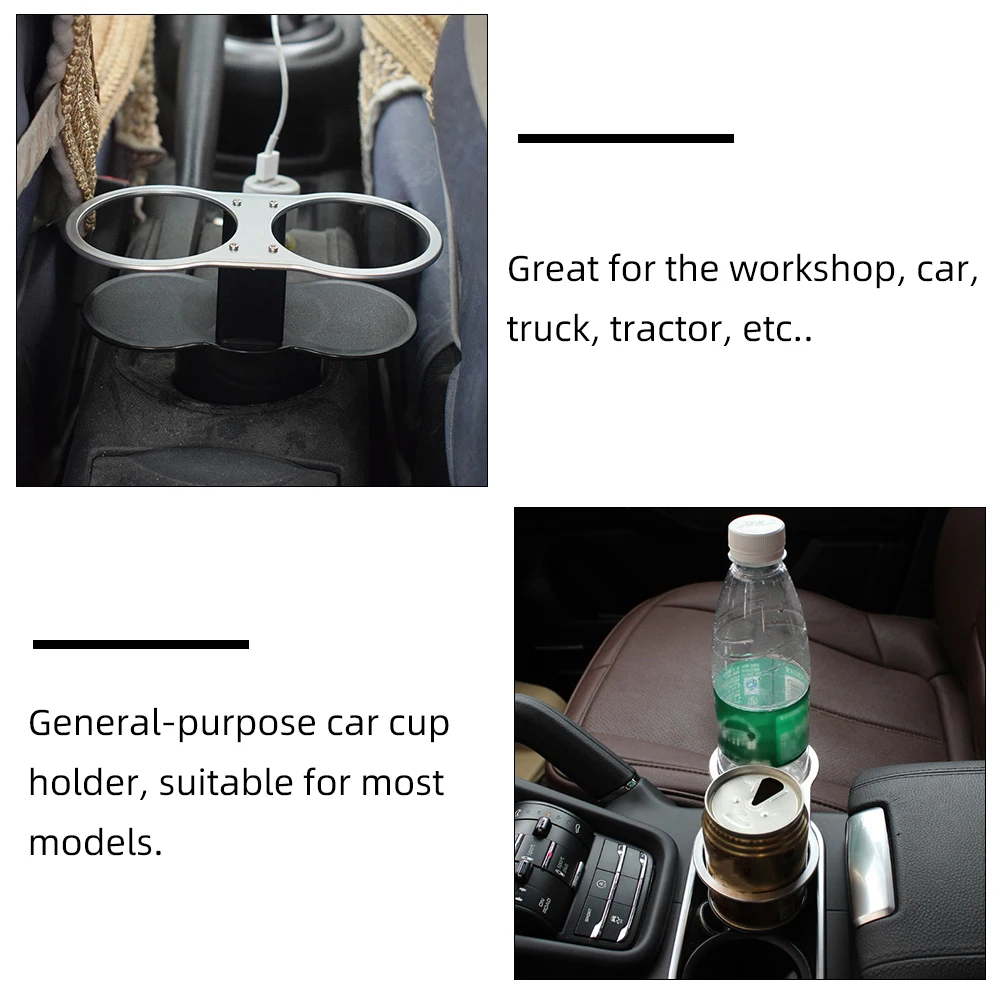 

2Pcs Car Cup Holder Bottle Beverage Rack Multifunction Container Abs Waterproof Easy Clean Suitable Most Models General Purpose