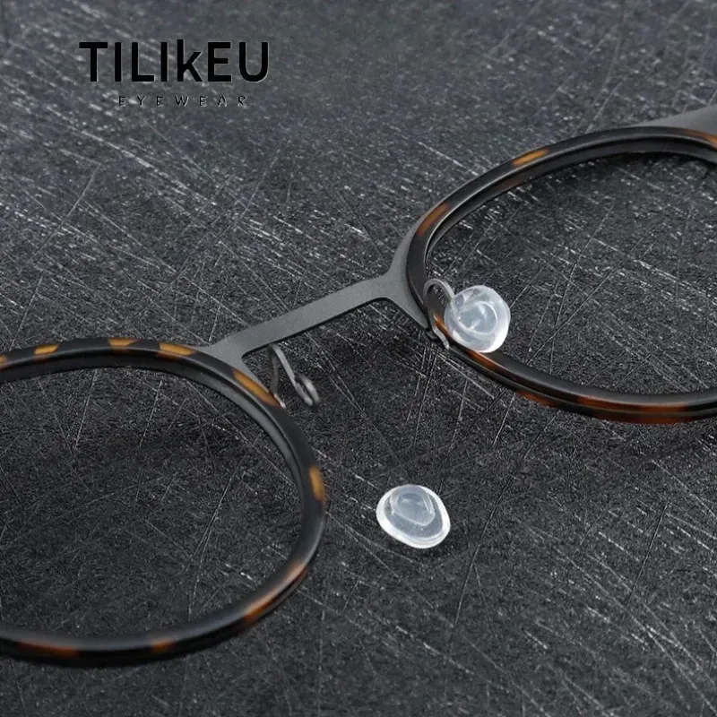 Denmark Brand Pure Titanium Round Screwless Eyewear Men Glasses Frame Vintage Circle Eyeglasses Can Customized Prescription Lens