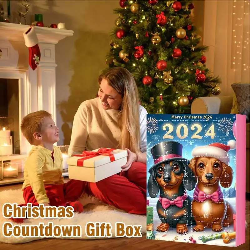 2025 Advent Calendar Dachshunds Christmas Vacation Advent Calendar Collectible Funny Dog Set Gifts For Teenage Girls Boys