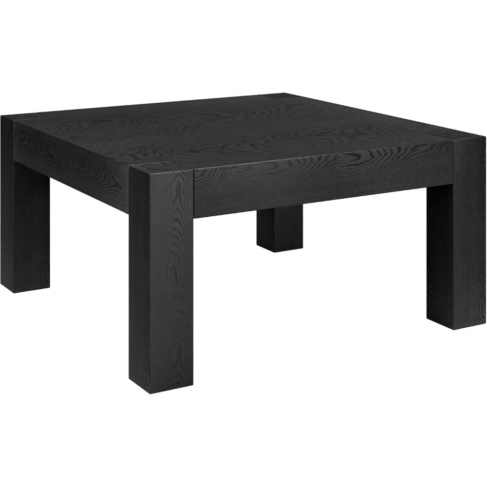 

Coffee Table with Wood Top for Living Room, Family Room, Office, or Apartment, Black Grain