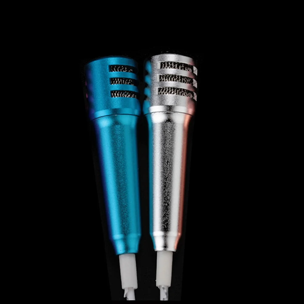 

Mini Phone Karaoke Microphone Silver Portable Mic Headphones Compatible Tablet Laptop Mobile K Song