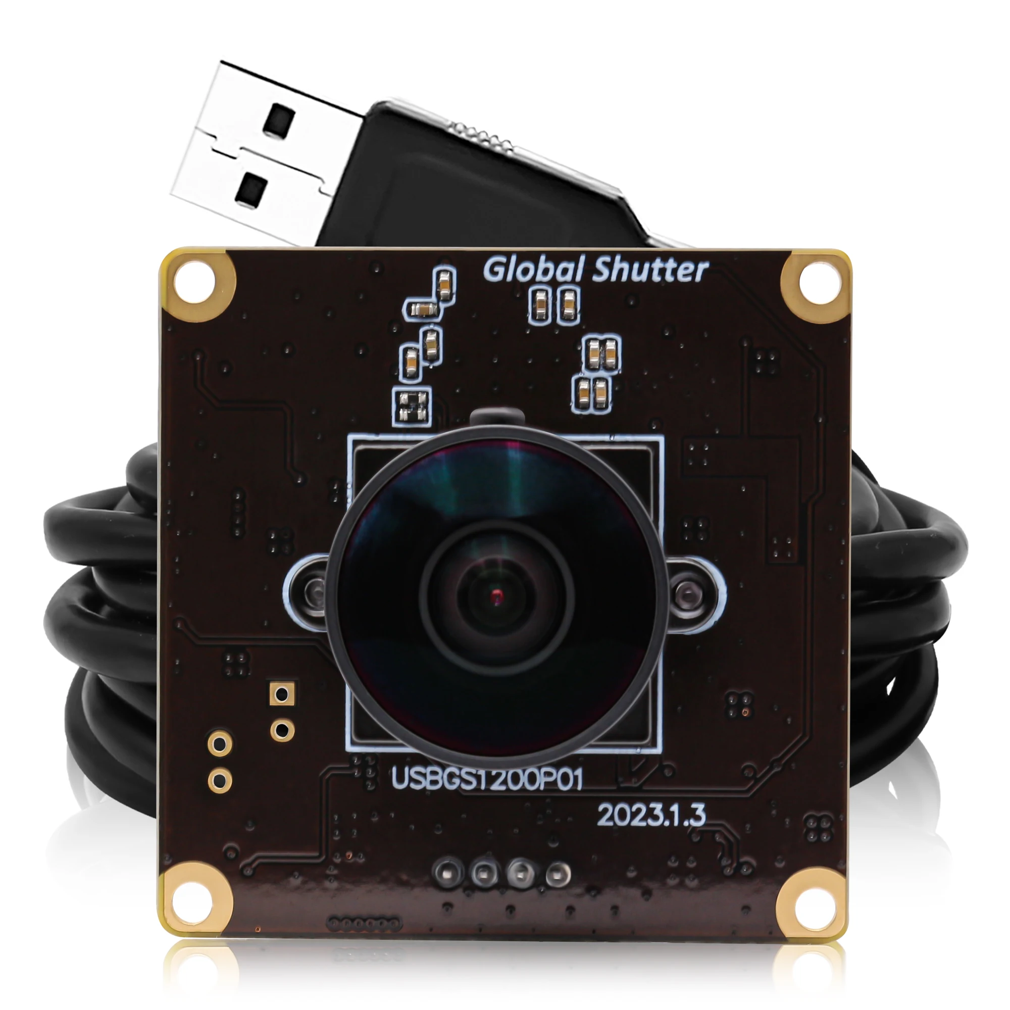 ELP 1200P Global Shutter USB Camera, 90fps HD Wide-Angle Lens, Plug & Play for PC Mac Linux - ELP-USBGS1200P01-L170