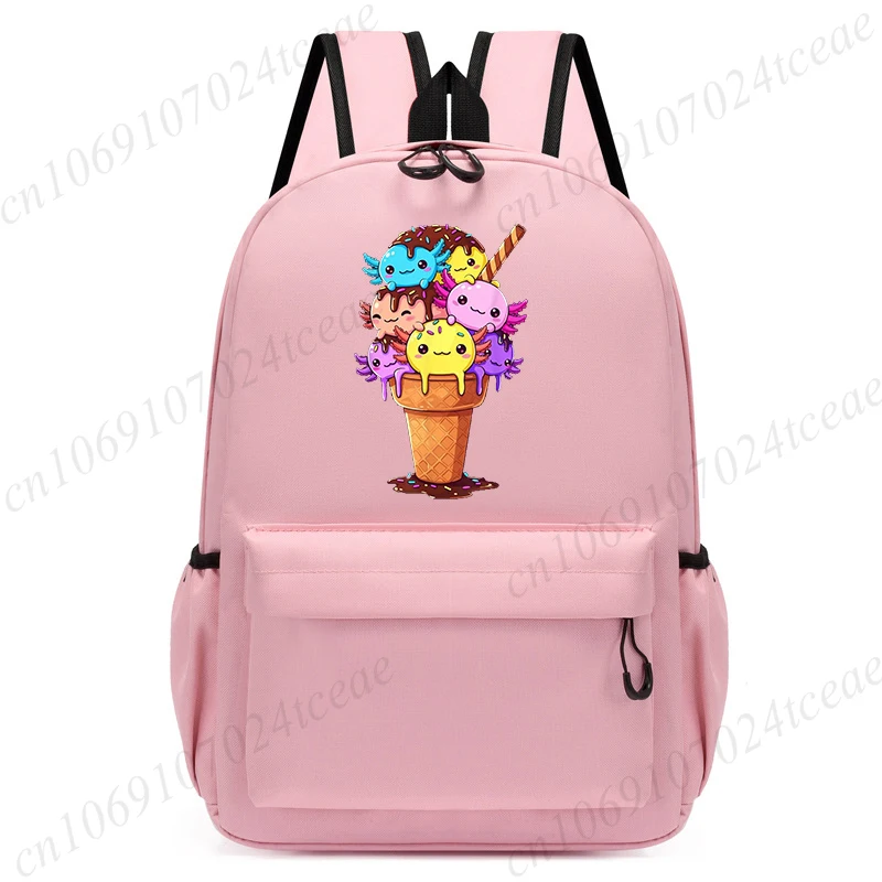 Boba Axolotl Bags Kawaii Kids Backpack Children Cartoon Kindergarten School Bag Schoolbag Back To School Bookbag Mochila Bookbag