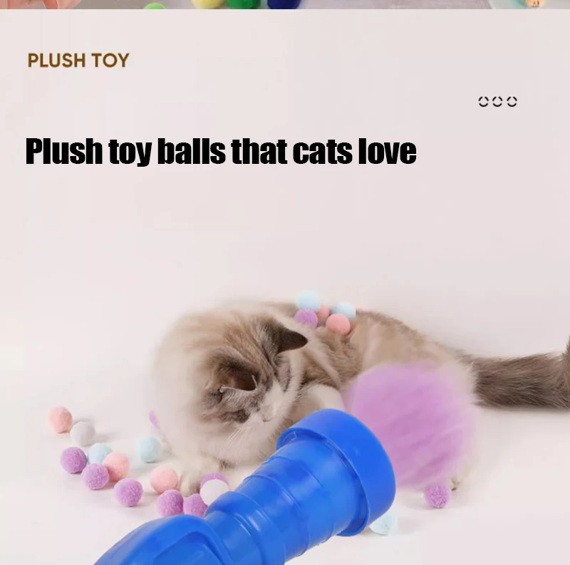 Kreative Katze Spielzeug Interaktive Start Training Kätzchen Mini Pompoms Spiele Stretch Plüsch Ball Spielzeug Haustier Zubehör Katze Liefert – Detail 2