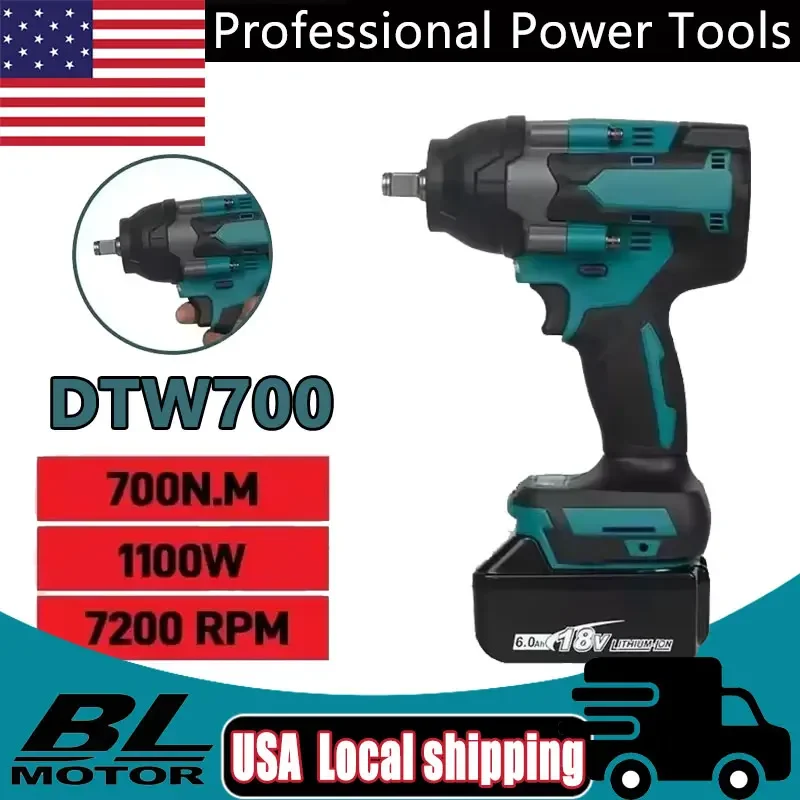 

Electric Wrench DTW700 Multi functional Rechargeable 18V Lithium Battery Auto Repair High Torque Impact Wrench Fit Makita