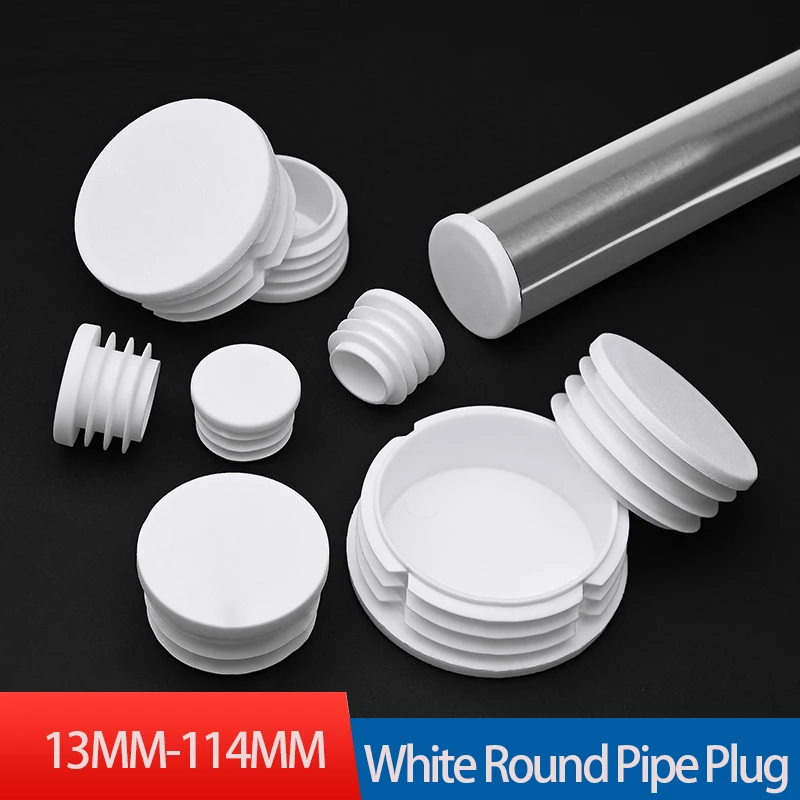 White Round Plugs 13-70mm Various Specifications Round Tube Plugs Table and Chair Leg Pads Universal Accessories