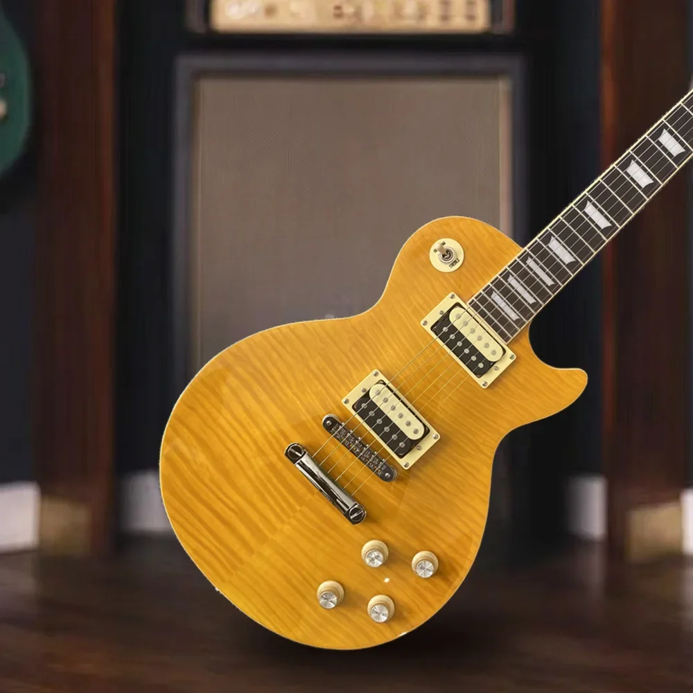 

Free Shipping Customized Slash LP Electric Guitar Tobacco Tiger Pattern Humbucker Pickups Imported Hardware