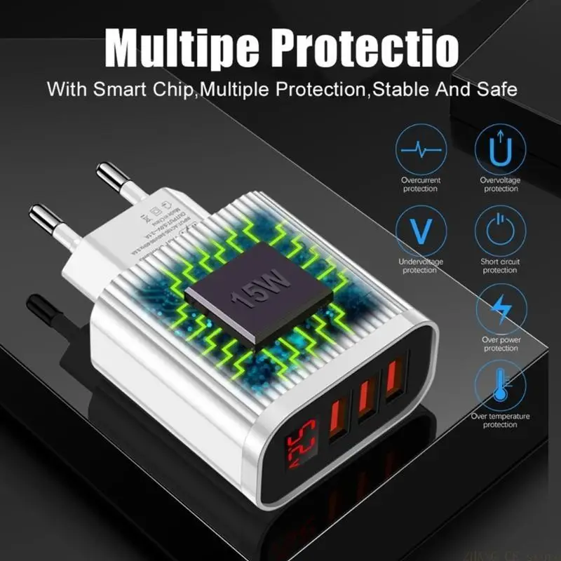M5TD 30W 3 in 1 USB USB Charging Adapter 30W Multi Port Fast Charging Phone Charging Adapter For Smartphones Tablet