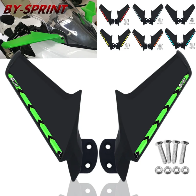 

NEW Motorcycle 2PCS Rear Mirror For ZX-6R ZX-10R NINJA400 ZX10R ZX6R 2016-2020 2021 2022 ABS Fixed Wind Wing Rearview Mirror