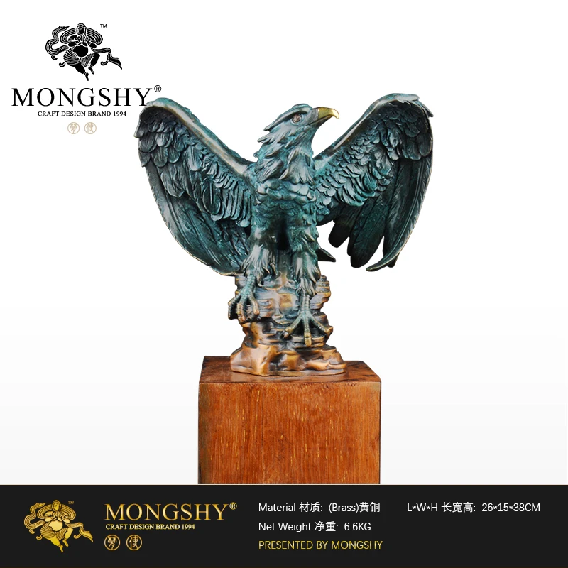 38CM large 2022 TOP art Good luck Success Arab Eagle lanneret tercel 3D brass Sculpture art HOME Company lobby decoration art