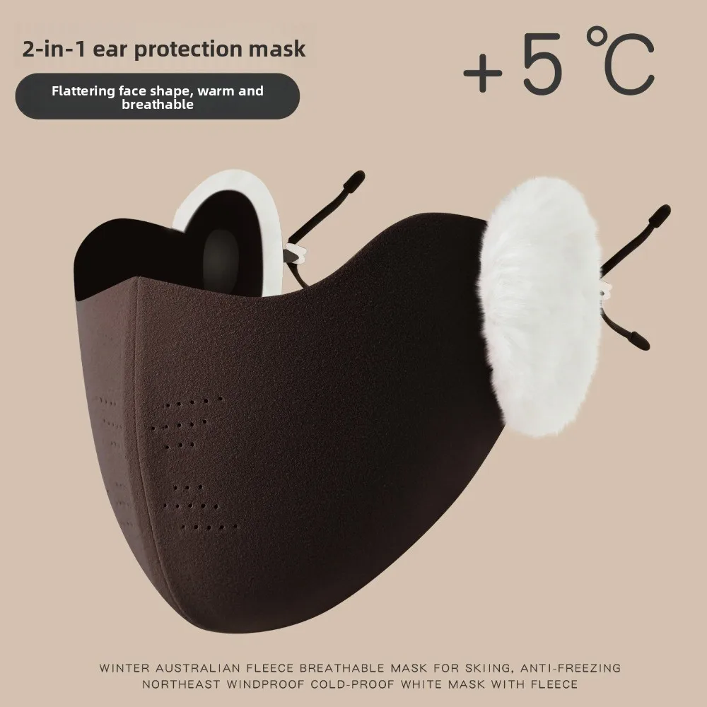 New With Earmuffs Warm Mask Washable Breathable Face Veil Dustproof Face Cover Women