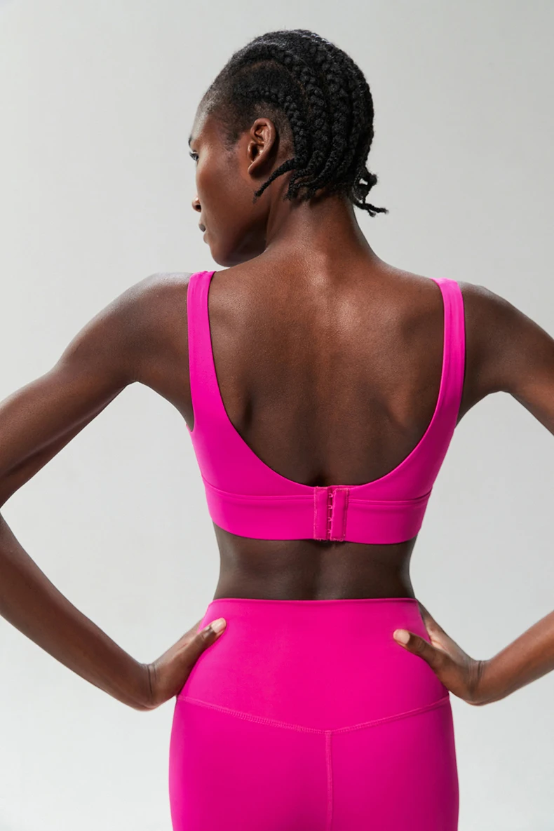 Zweiteiliges Fitness-Yoga-Set für Damen, einfarbig, dehnbar, weich, atmungsaktiv, schnell trocknend, Sportbekleidung für Lauftraining – Detail 15