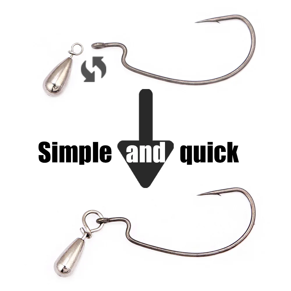 B&U Tungsten Fastach Sinker Fishing Sinker Hook Connector Line Sinkers Additional Weight Quick Release Casting Fishing Tools