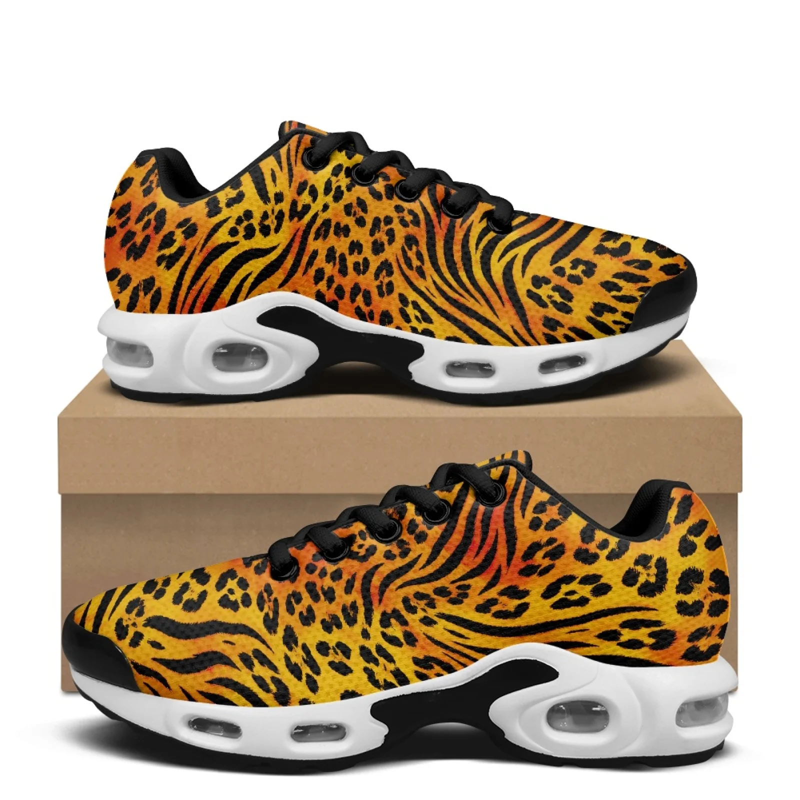 PENSTROLL Leopard Tiger Comfort Air Cushion Sneakers for Gym Mesh Tennis Shoe Walking Shoes