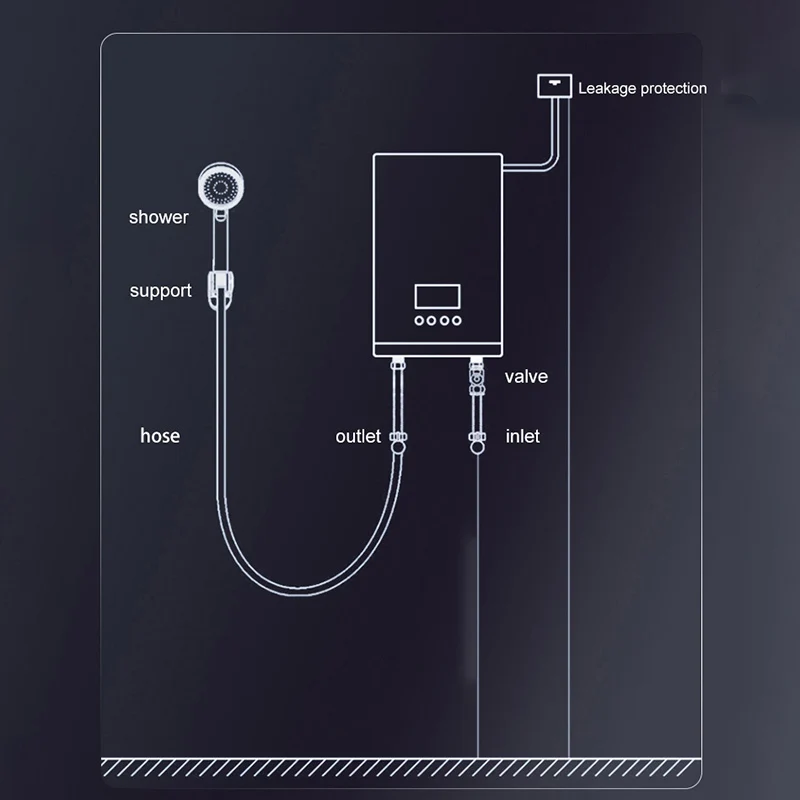 스마트 8kW 터치 컨트롤 디지털 디스플레이 순간 온수기 (퀵 탱크리스 가이저)