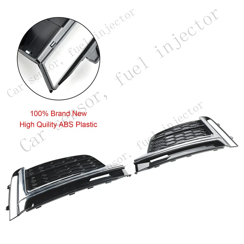Q+ 2PCS Front Bumper Fog Light Grille Cover Trim For Audi S5 A5 S-Line 2018-2019 ZU