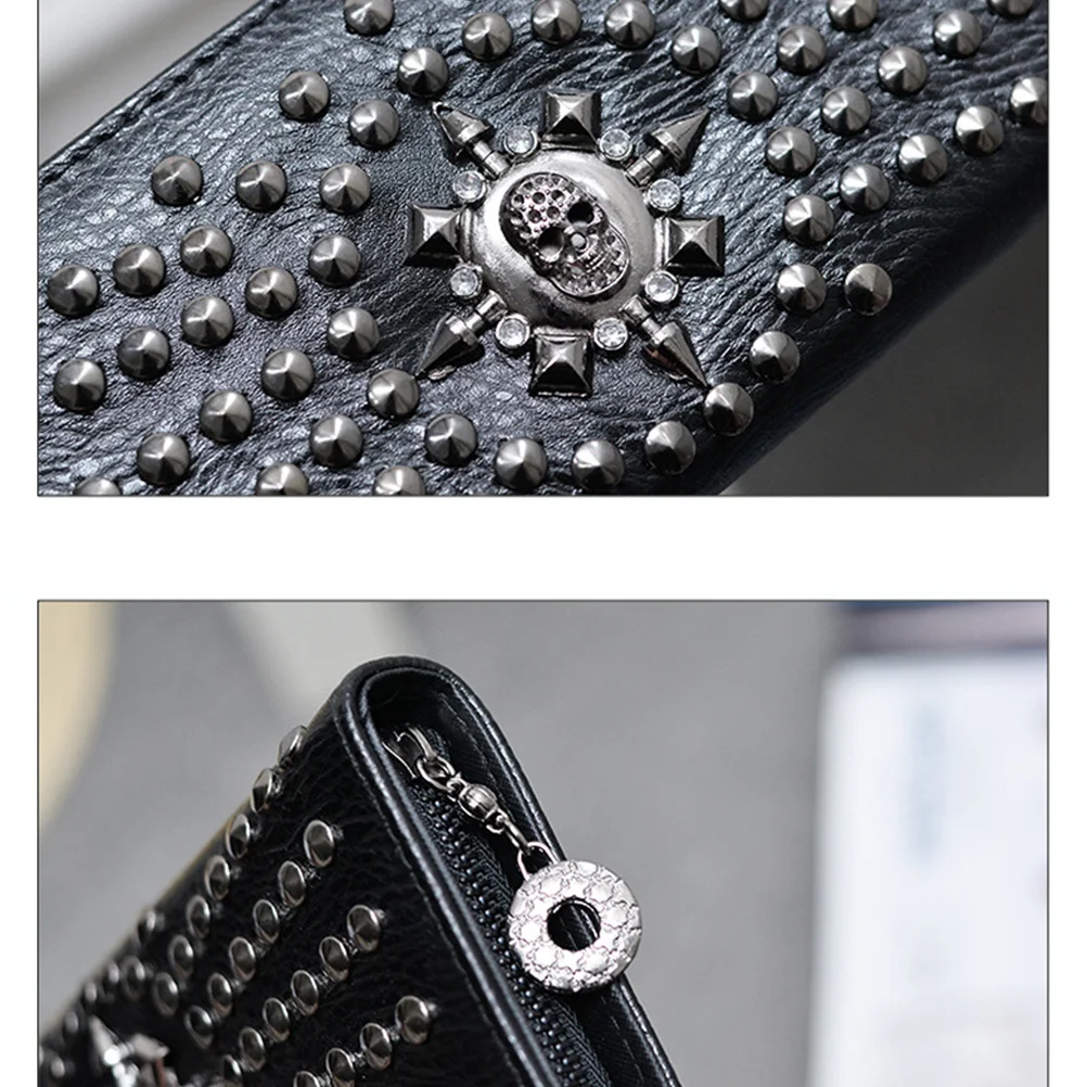 محفظة فضية للجنسين على شكل جمجمة متعددة الوظائف وحقيبة يد وحامل ائتمان ومحفظة عملات معدنية ساحرة للنساء والرجال سهلة الحمل #6