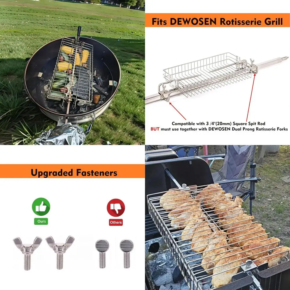 

Универсальная корзина для гриля из нержавеющей стали - подходит для шестигранных шпилек 1/2 или 3/8 дюйма и квадратных шпилек 3/8 или 5/16 дюйма.