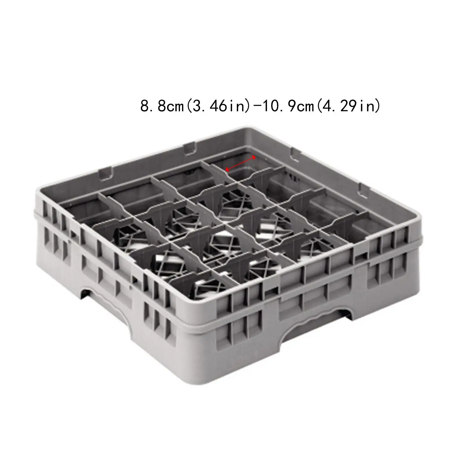 رف أكواب غسالة الأطباق رف زجاجي تجاري مع مقابض ملحقات غسالة الأطباق قابلة للتكديس مع حامل أكواب رف مكون من 16 حجرة