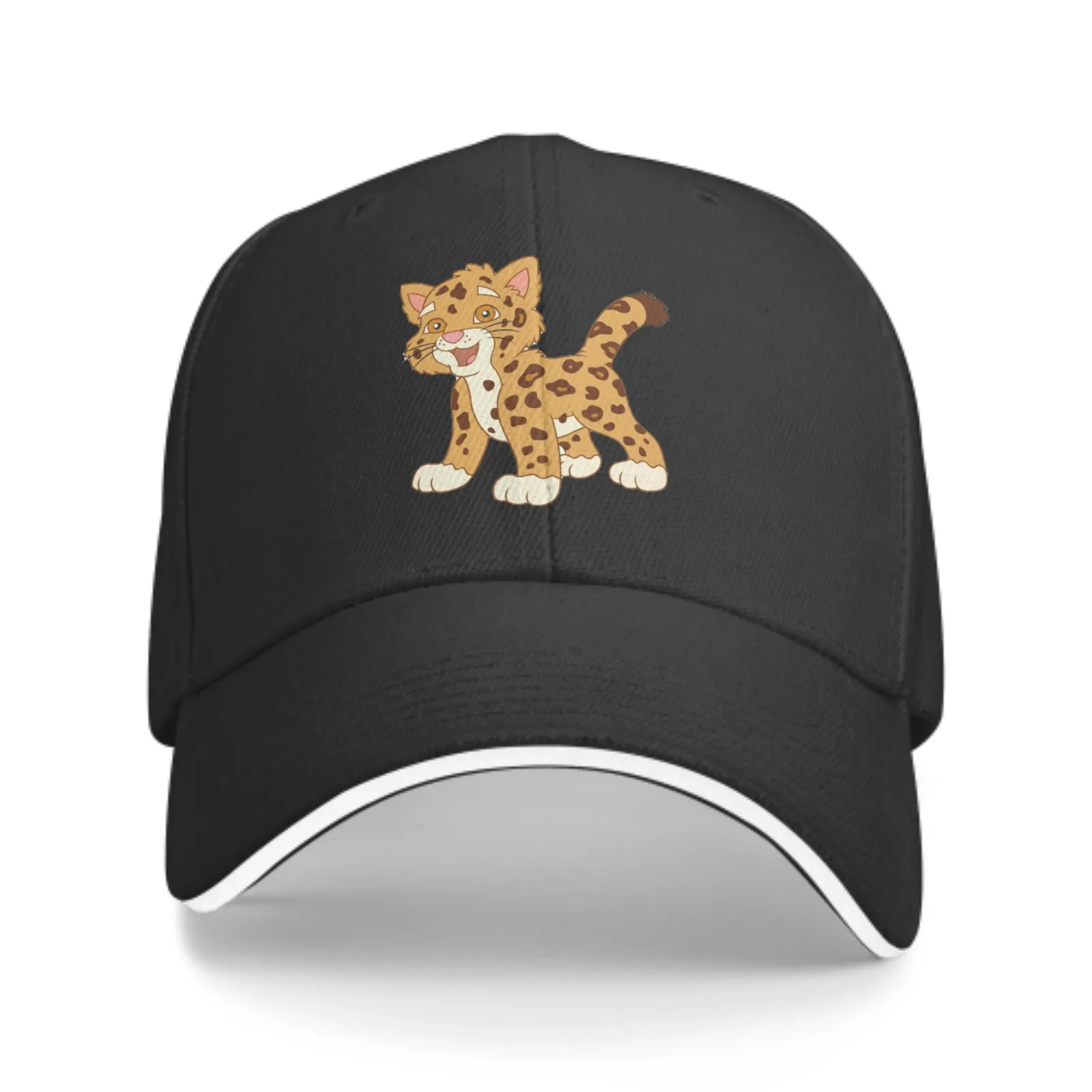 Baby Jaguar Cartoon Baseball Cap Stamping Printing Sandwich Duck Tongue Hat Spring Summer Fashion Washed Sports Hat