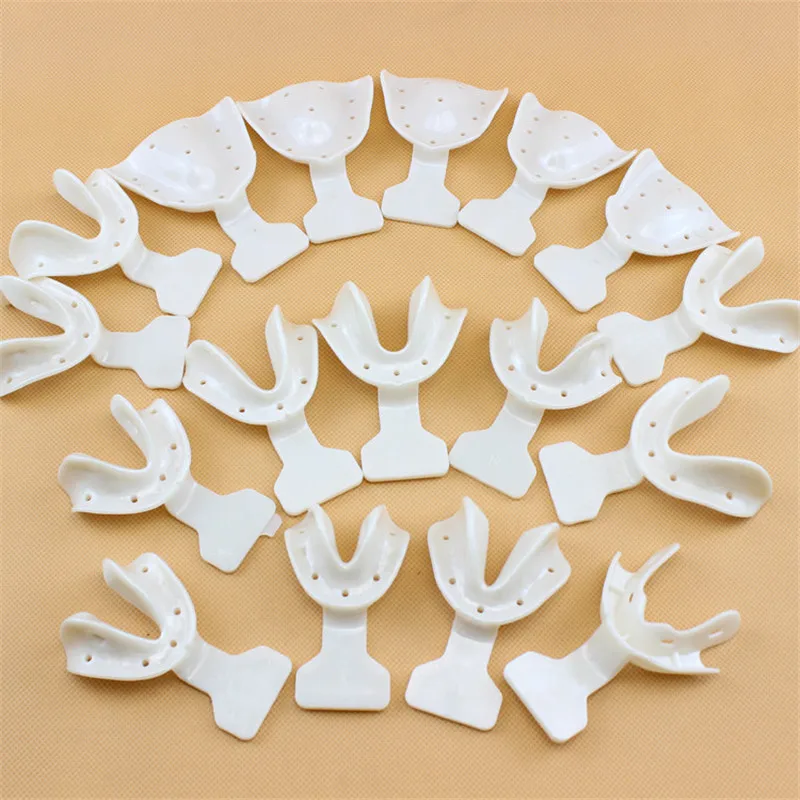 Free Shipping 17 Pcs/Set Dental Edentulous Jaw Impression Trays Old Aged Frame Cut Back Trays Autoclavable Teeth Holder