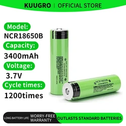 100% New Original NCR18650B 3.7V 3400mAh 18650 battery Pointed Head Rechargeable Battery for Flashlight Portable Fan Razor