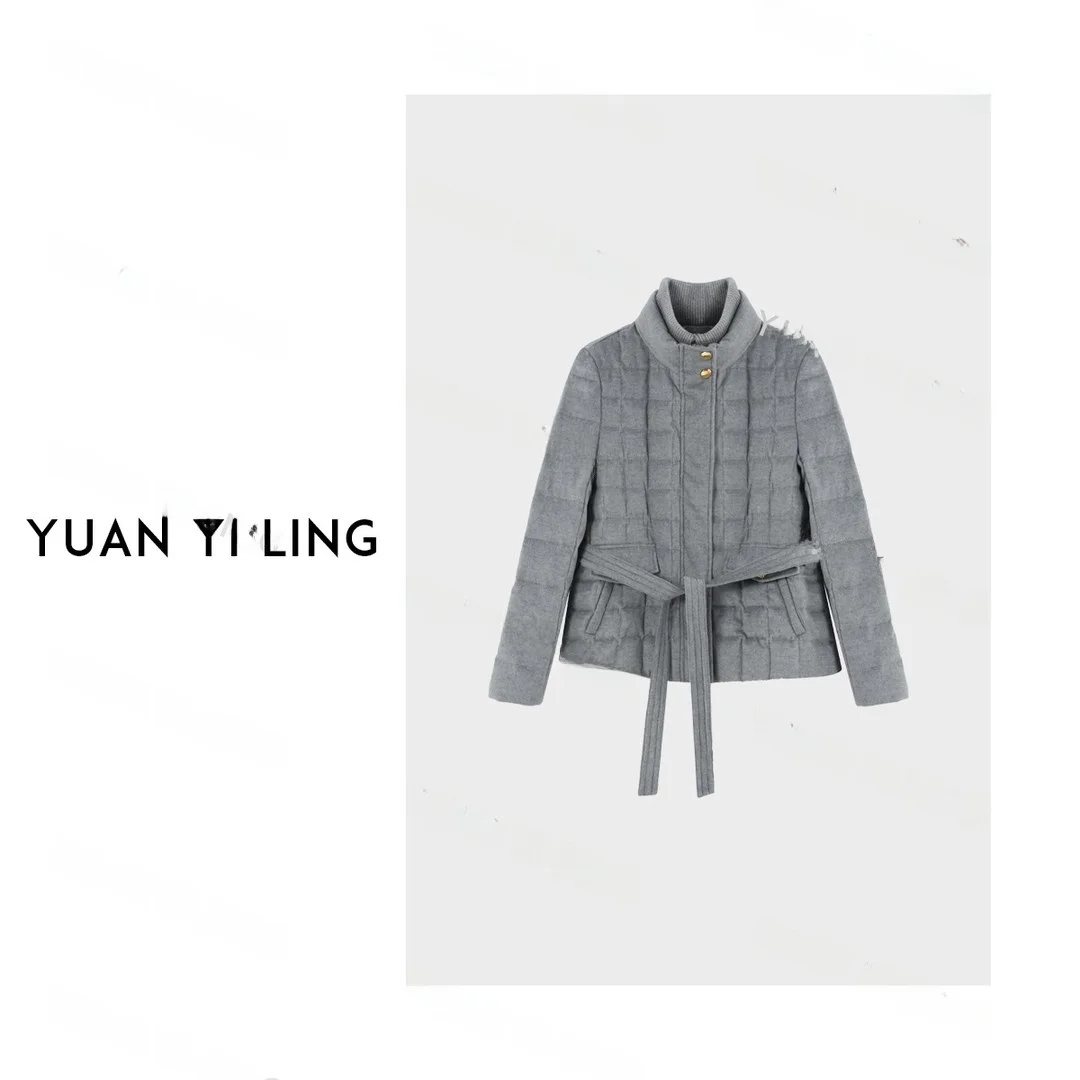 

Легкое роскошное осеннее пальто Ele Modal с бриллиантовым узором от Yuan Ling, смесовая ткань: полиэстер, шерсть, модал