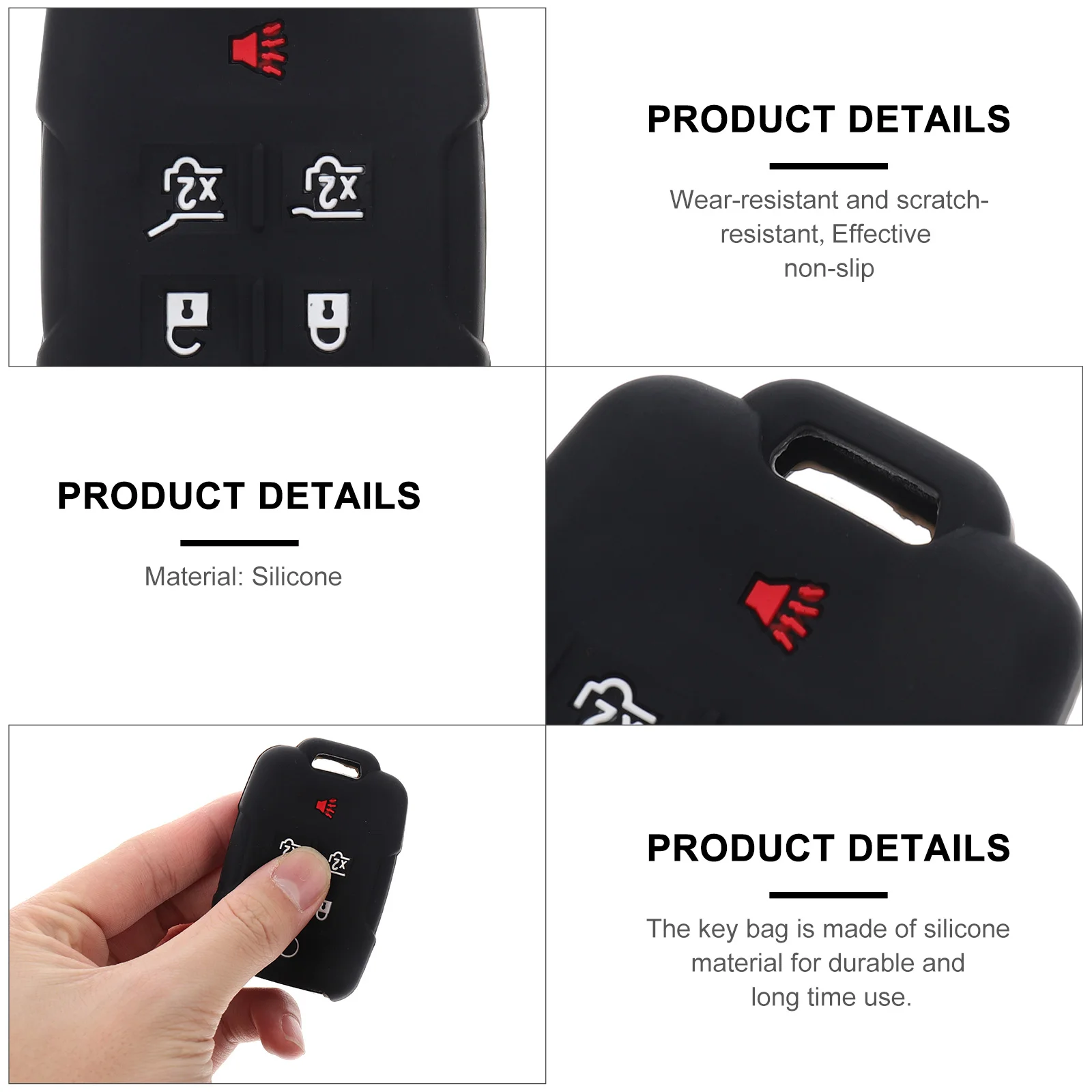 

2Pcs Car Key Cover Black Silicone Shell Protector Bag Storage Durability AntiScratch EasyCarry GloveLike Design CarKey Fob