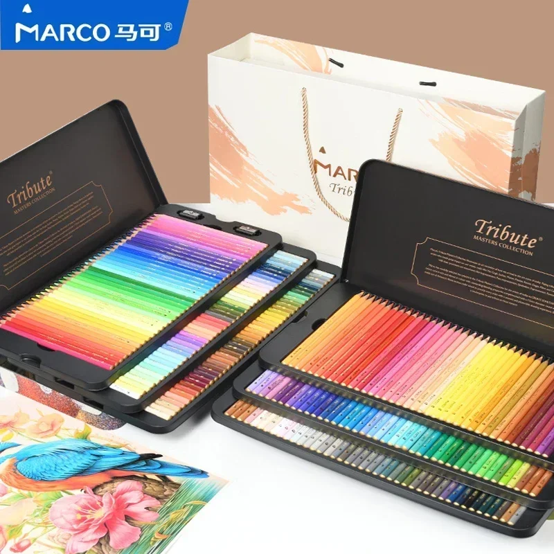 Conjunto de Lápis Coloridos Marco Tribute, Lápis de Cor Master Oil Limited, Art Supplies para Coleção do Artista, Caixa de Presente, 300.240 Cores