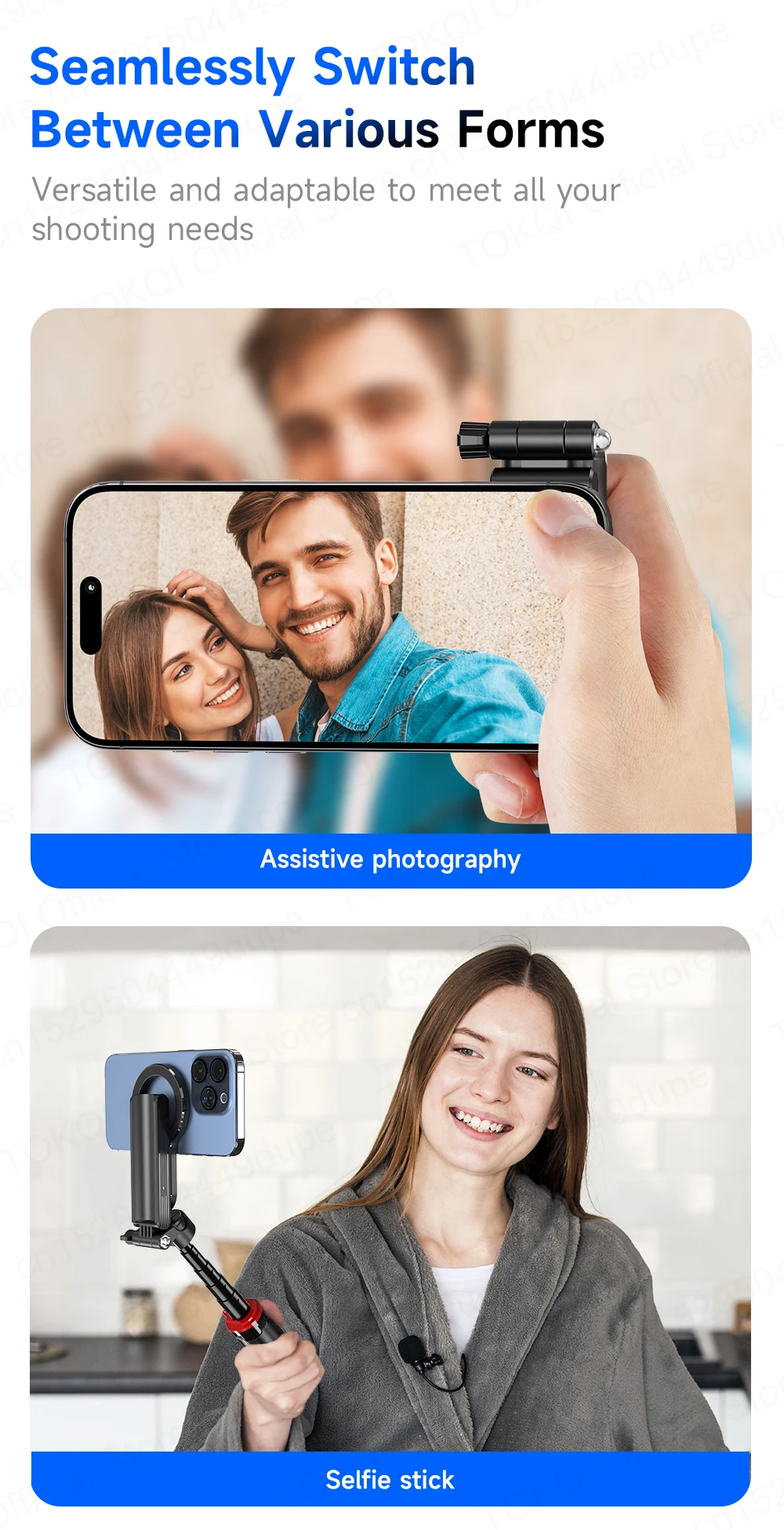 Magnetischer Handyhalter Mini-Selfie-Stick Stativ mit 360°-Einstellung Kabelloser Bluetooth-Fernbedienung für iPhone Android-Telefon Vlog-Aufnahmen – Detail 20
