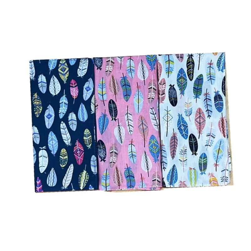 3Pcs 34x34cm 100% Cotton Flower Printed Women Handkerchiefs Soft Portable Square Scarf Wedding Party Gift