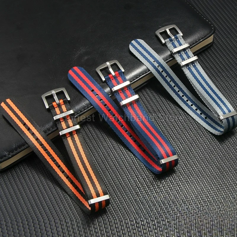 Arancione Blu Nero Cachi Verde 20 22mm Accessorio per orologio in nylon per Casio Tissot Omega Seamaster MIDO Conquest Airy Resistente agli odori