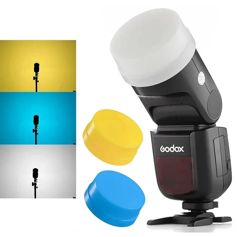 Godox V1 Flash Series Round Head Flash Speedlite Camera Flash Diffuser Bounce Dome Light Set for Godox V1C V1N V1S V1F V1O V1P