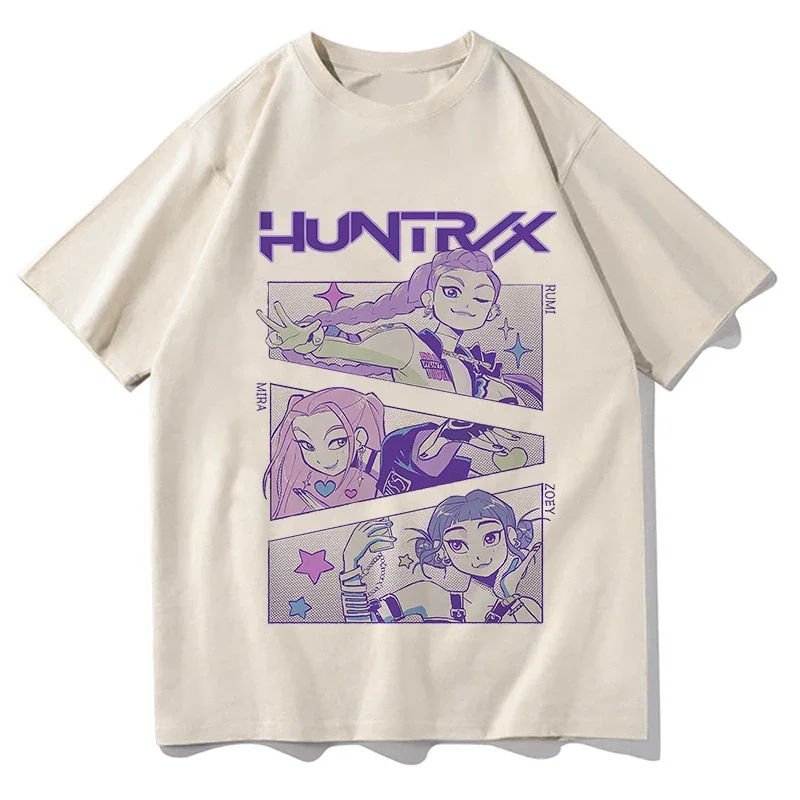 KPop Demon Hunters Huntrix Tees Summer Short Sleeve Tshirts Women Men Clothing Streetwear Unisex Graphic Print T-shirts image 2