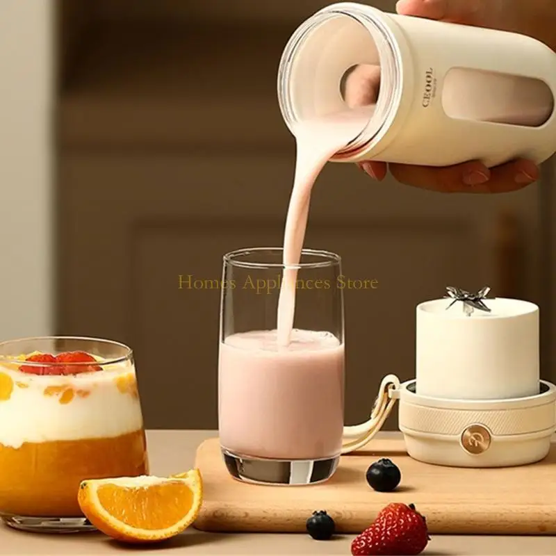 D0ABポータブルブレンダーパーソナルサイズシェイクスムージー用の10PCSブレード350mlミニブレンダー充電可能