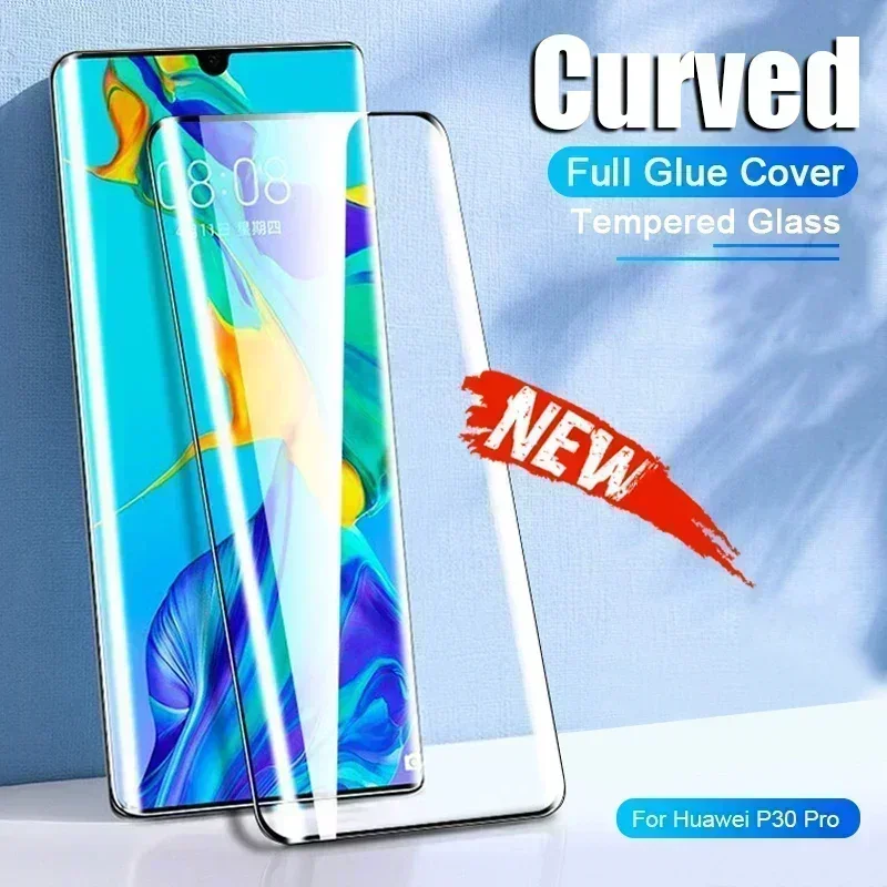 Full Cover Curved Tempered Glass For Huawei P30 P40 P50 Pro Plus Screen Protector P30 pro Film Accessories