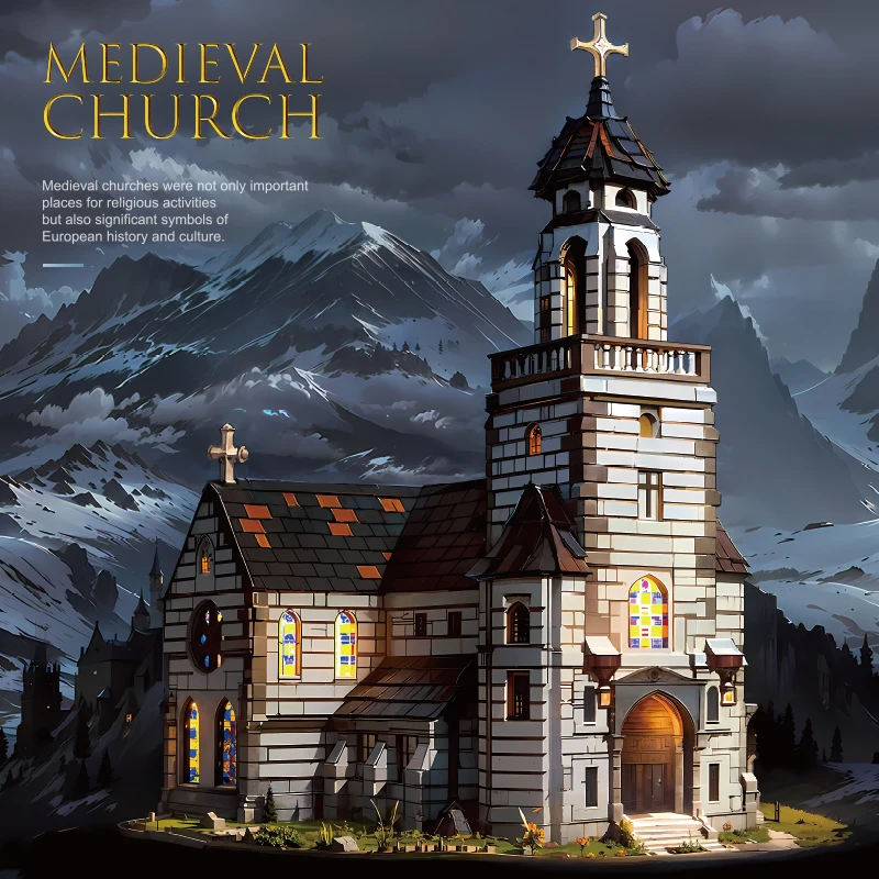 6172 قطعة مجموعة ألعاب مكعبات بناء القلعة الكبيرة في العصور الوسطى ، لعبة تجميع مشهد الشارع للنموذج المعماري ، هدية عيد ميلاد للأطفال