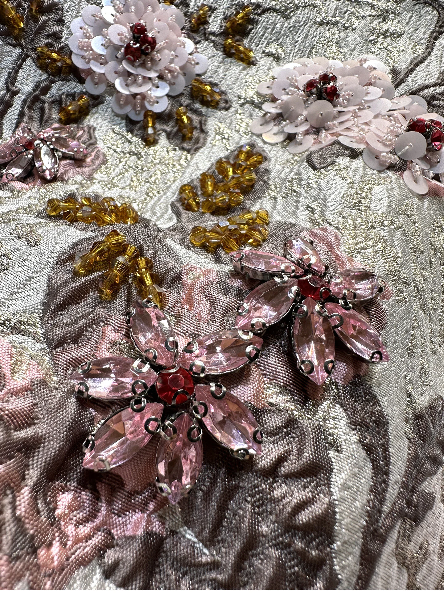 Luxe Diamanten Jacquard Kralen Korte Mouw Vrouwen Jurken Losse Taille Elegante Feestjurk O-hals Vrouwelijke A-lijn Formele Jurk