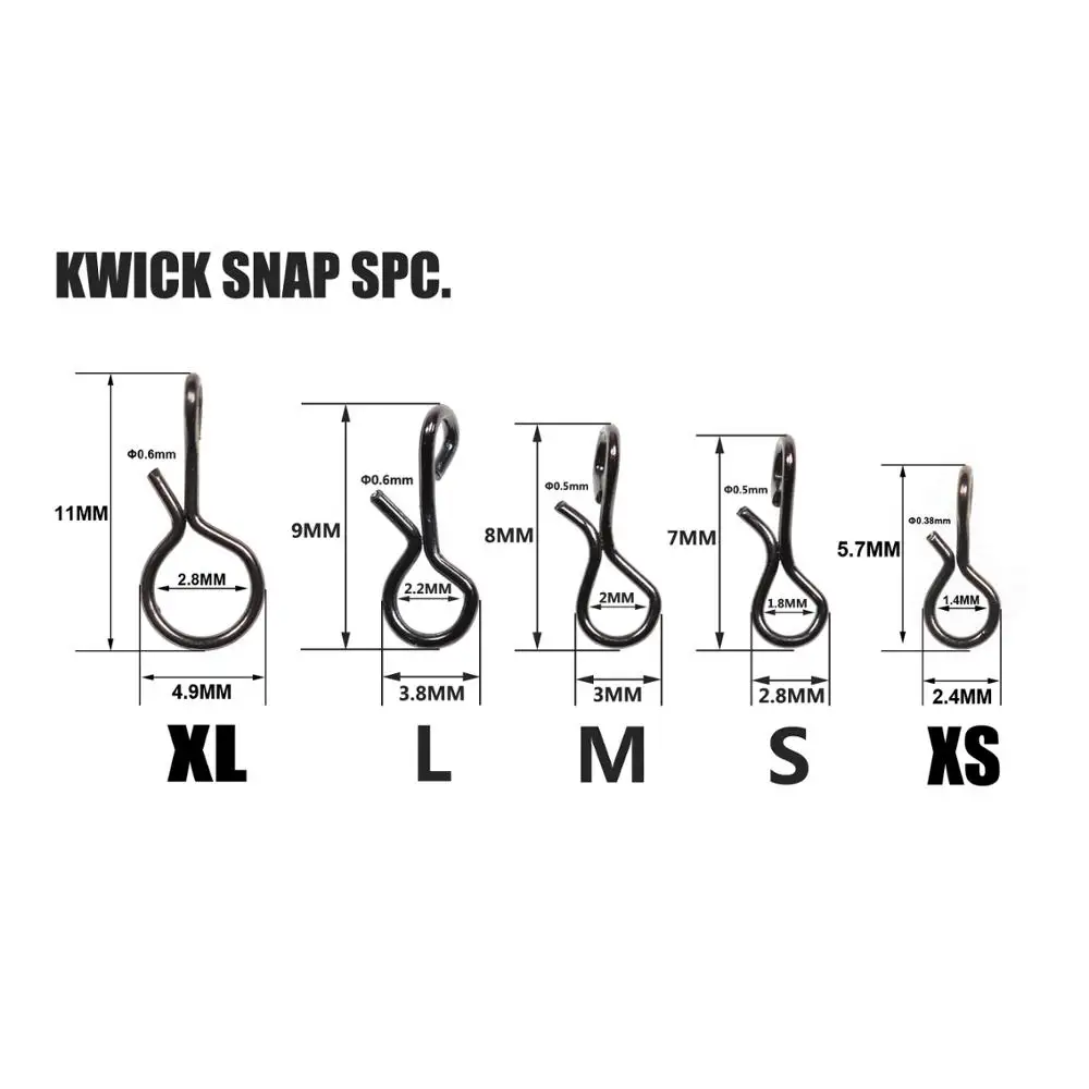 Wifreo 60Pcs 100ชิ้น/ล็อต Fly Fishing Snap Hooks Quick เปลี่ยนสำหรับแมลงวัน Hooks และเหยื่อตกปลาคาร์บอน Snaps XS S M L XL