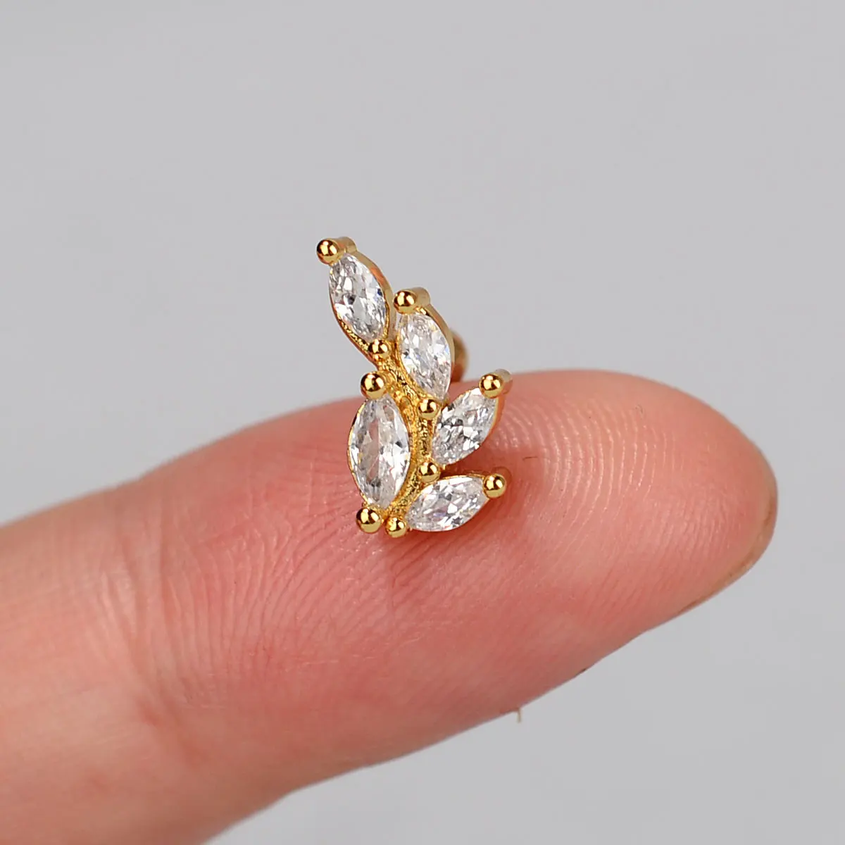 1pc Kristall cz Tragus Helix Piercing Ohr stecker Ohrring für Frauen Turm lappen Knorpel Schmetterling Blatt Blume Ohr Percing edlen Schmuck – Detail 28