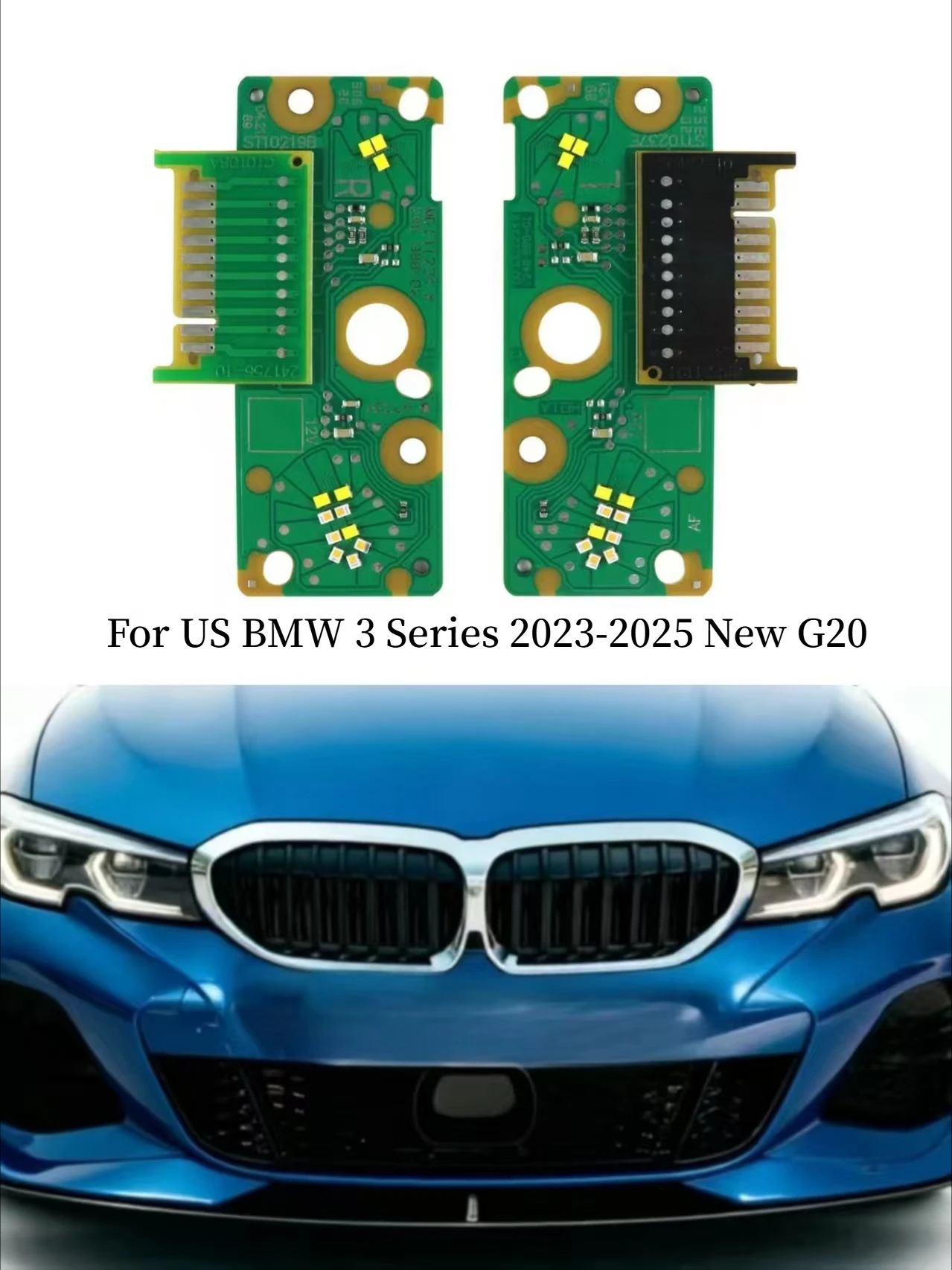 

For US BMW 3 Series 2023-2025 New G20 Lemon Yellow LED Headlight Module Daytime Running Light Chip Yellow Angel Eyes DRL Board