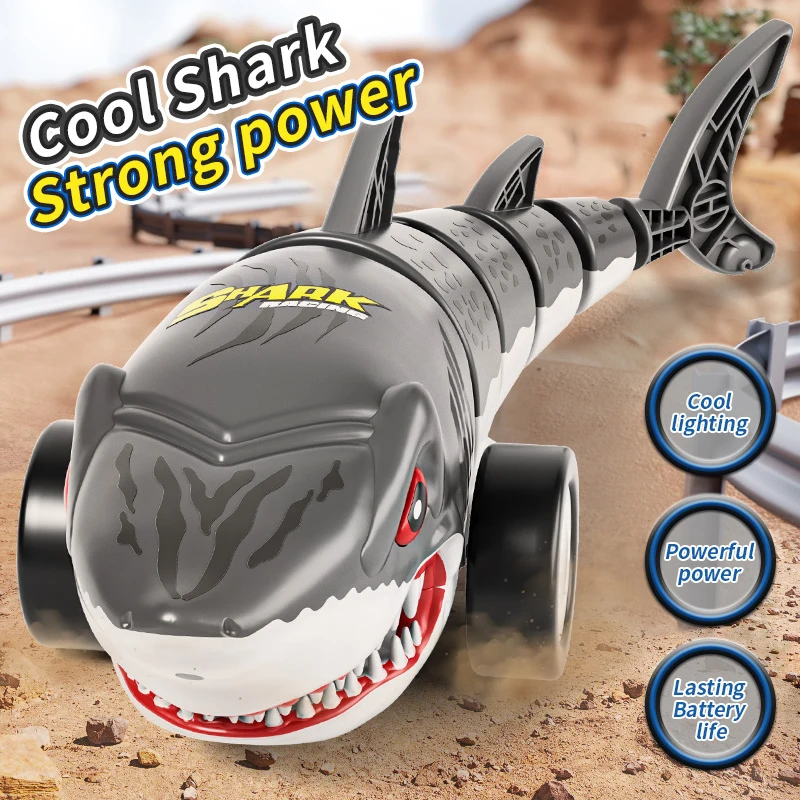 Rc Car Shark Remote Control Cars 360 Degree Rotating Swing Tail 2.4G Radio Controlled Vehicles Electric Animals Children's Toys