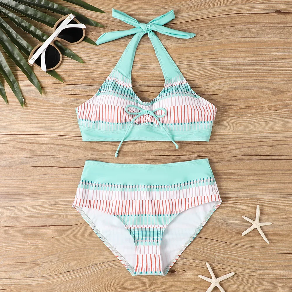 Sexy flor conjuntos de biquinis duas peças maiô vintage banho feminino biquini brasileiro cintura alta beach wear maiô 2025