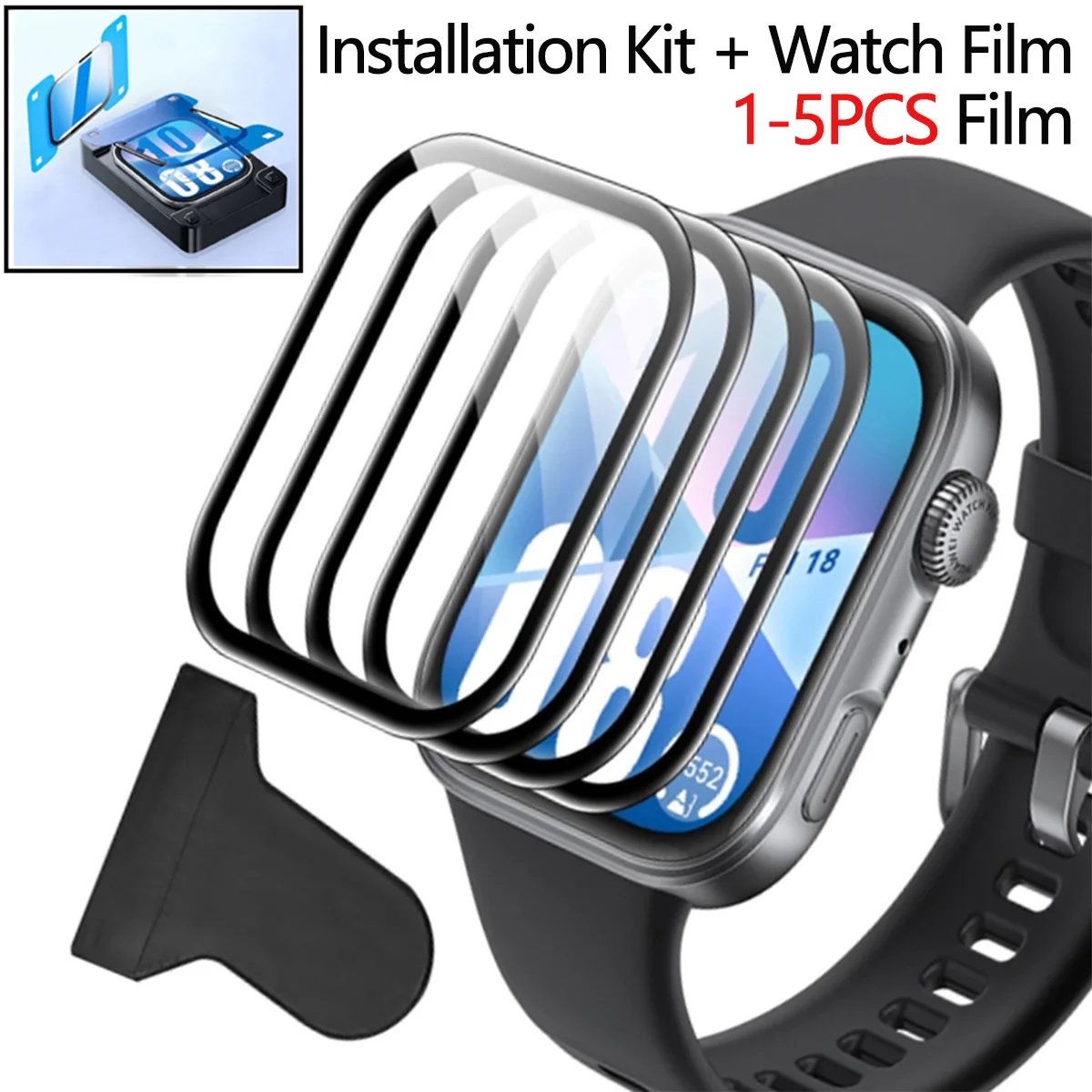 Einfaches Installationskit + Hydrogel-Folie für Huawei Watch Fit 4 Pro 3D/HD Vollständig gebogener Displayschutz für Huawei Watch Fit 4/3 Folie