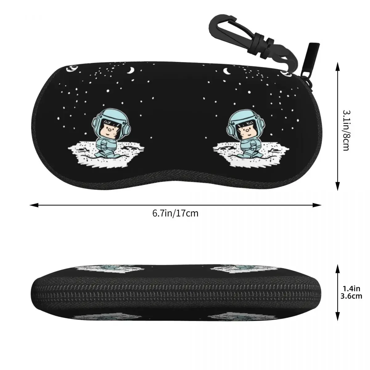 Custom Space Astronaut Mafalda Eyeglass Glasses Case Women Men Soft Quino Comics Cartoon Sunglasses Protective Pouch