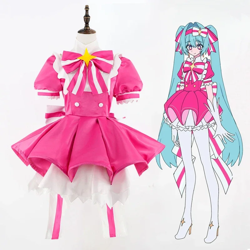

Mi-ku Retry Now Cosplay Costumes Pink Dresses Halloween Carnival Suit 2025 Hot Anime Uniform Halloween Carnival Party Outfit